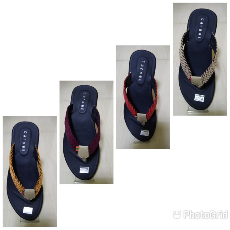 Carsel-Sandal Jepit Tali Wanita Dewasa Kekinian Motif Rajut Premium Lembut
