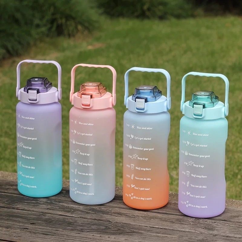 Botol Minum Viral Botol Minum Termos Motivasi 2 Liter Unik Besar