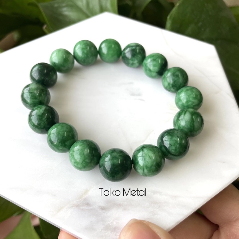 COD✔️ GELANG BATU GIOK STYLISH HIJAU COCOK UNTUK PRIA &amp; WANITA [TOKO METAL]