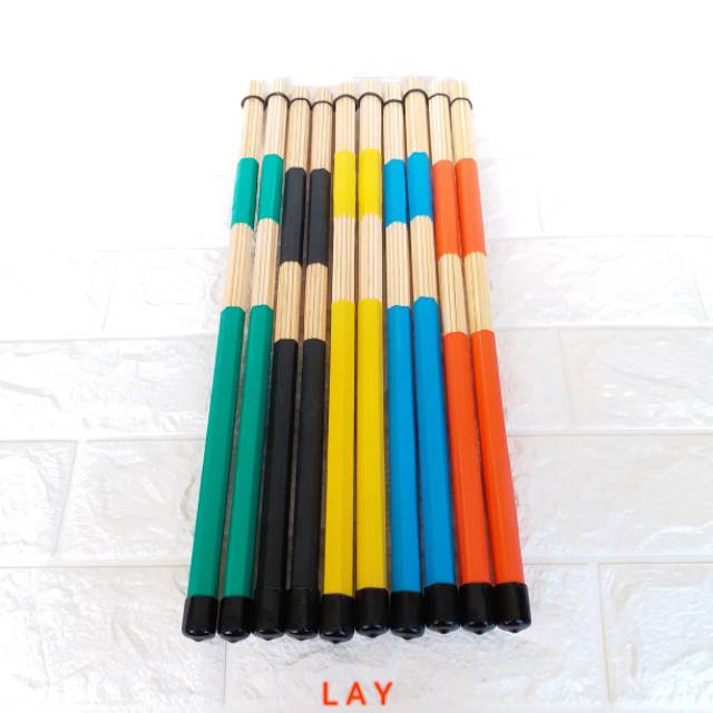 Stick Drum Stik Brush Rod Dowel Rute Lidi Bambu Bamboo Jazz Band