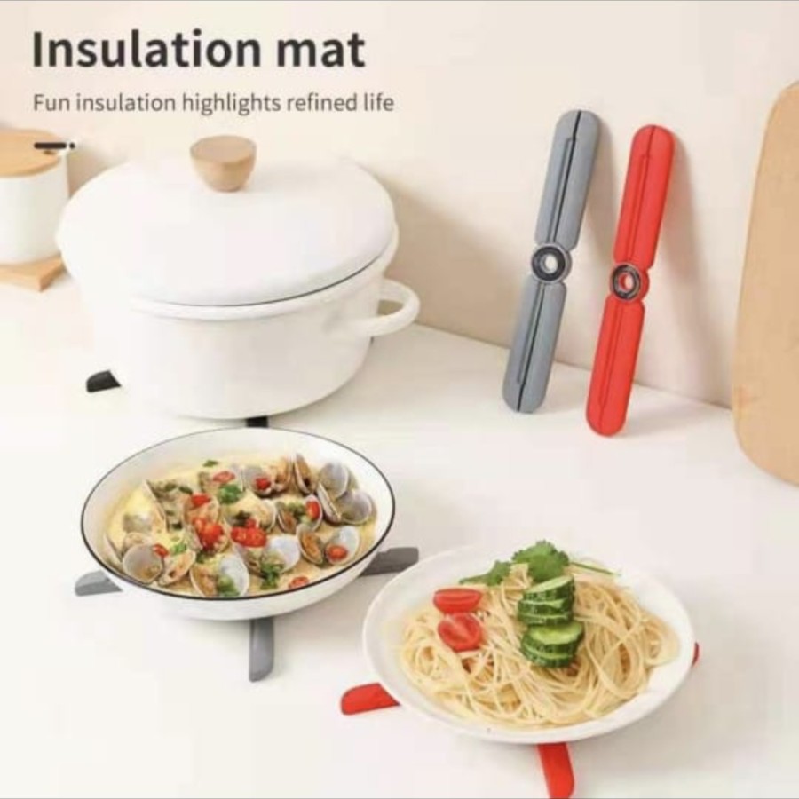 Insulation mat foldable x tatakan panci silikon anti panas serbaguna