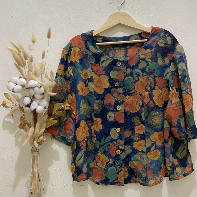 Blouse vintage | kemeja vintage | blouse bunga | flower blouse