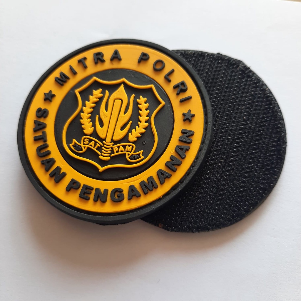 Patch Rubber Logo Mitra Polisi / MP / Security / Satpam