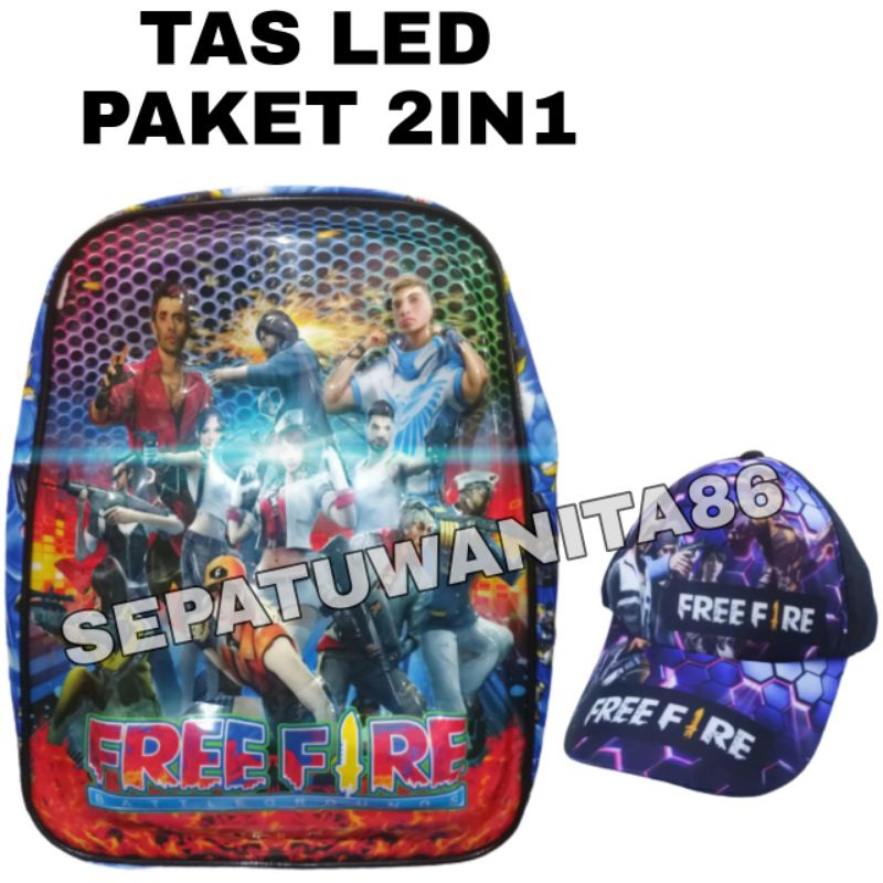 Tas Ransel Anak Laki Laki Karakter Freefire Led/ Tas Led / Tas Boboiboy