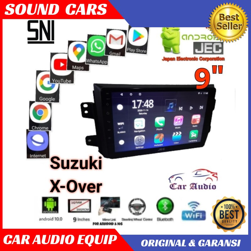 Head Unit Android Sx-4 Android X-Over Android 9 inch Suzuki SX-4 JEC Best Quality Garansi Original