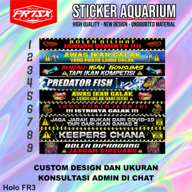 Stiker Akuarium | Stiker List Aquarium Hologram