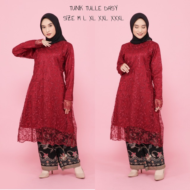 KEBAYA TUNIK TULLE DAISY WITH ROK SPAN LURUS / KEBAYA MODERN / KEBAYA TUNANGAN / KEBAYA BRIDESMAID