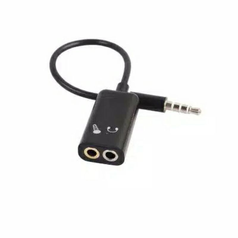 Kabel Konektor Splitter 3.5mm audio Mic &amp; Headset Microphone &amp; Headphone Mysunstore