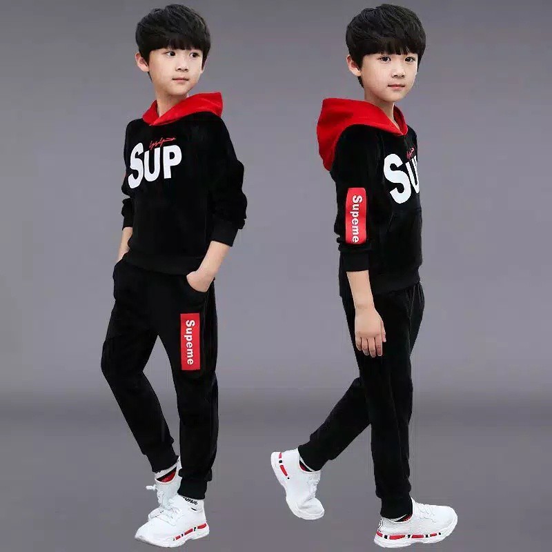 TOTOTAshop.Setelan KID TOOR &amp; SUP CS,Bahan babyterry premium,motif sablon halus fit umur 7th-11thn