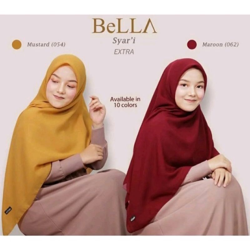 Hijab segiempat Bella square jumbo syar'i Ukuran 130x130cm Bahan pollycotton | Hijab segiempat jumbo