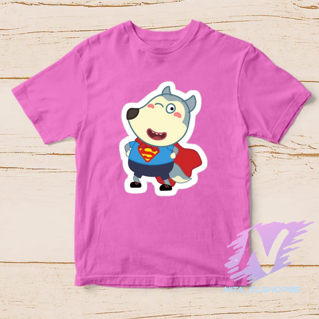 kaos wolfoo superhero baju anak wolfo animasi series
