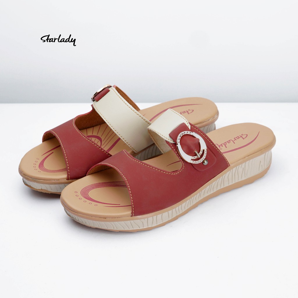 Sandal Wedges Tali Casual Hak Wanita - STARLADY (Belgia 01)
