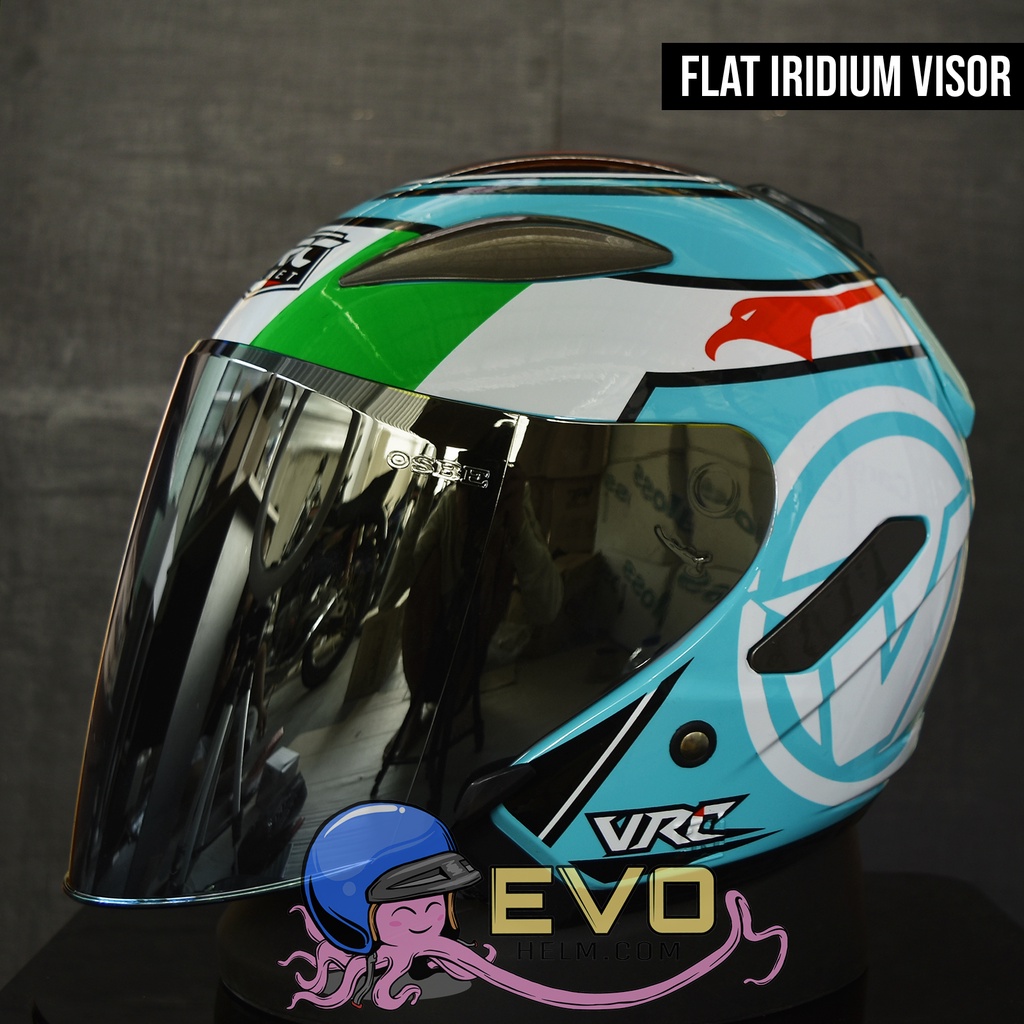 HELM CENTRO MOTIF GP VRC FREE VISOR IRIDIUM NORISK - HELM VRC ONGKIR 2KG