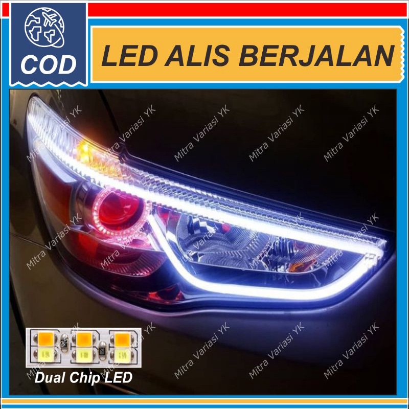 Jual Lampu Alis Mobil Led Drl Double Running Sen Berjalan Mode Cm Welcome Light Model