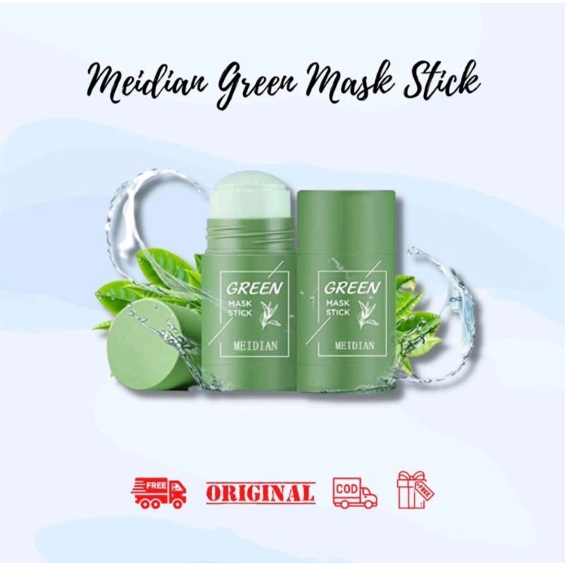 [READY] MEIDIAN Green Tea Mask Cleansing Clay Stick Masker Acne Blackhead Komedo Green Mask Stick