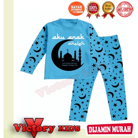 Victory kids setelan/piyama tangan panjang anak laki-laki/perempuan 1-10 tahun