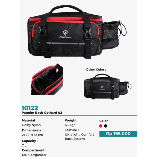 FORESTER TAS SEPEDA 10122 PANNIER BAG GOTHHARD 0.1 | ORIGINAL FORESTER 100%