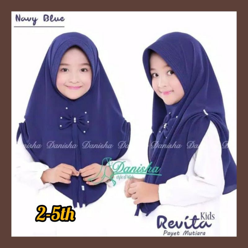 Jilbab anak Perempuan Revita mutiara (2-5) Tahun / Jilbab anak jersey
