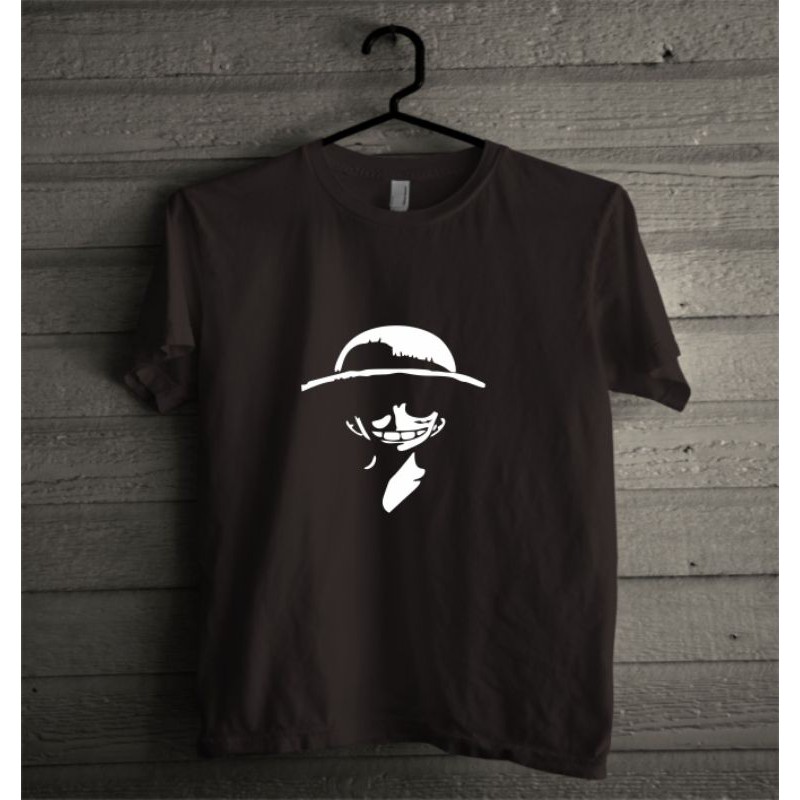 tshirt baju kaos anime one piece luffy smile siluet