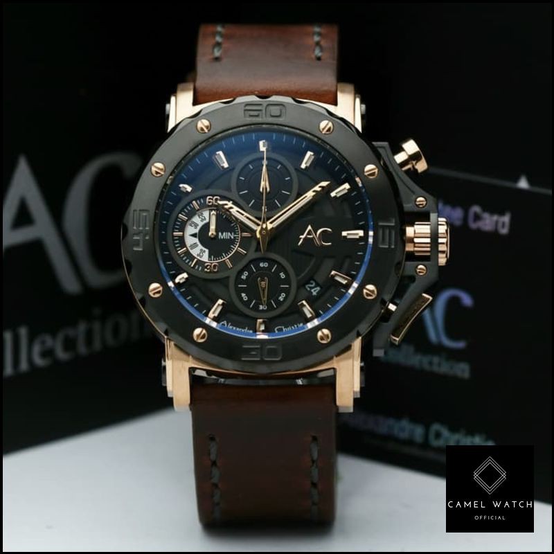 Grosir ALEXANDRE CHRISTIE AC 9205 ROSEGOLD BROWN. GARANSI RESMI 1TAHUN