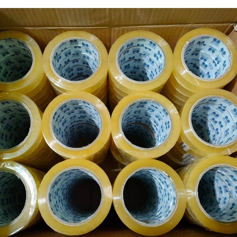 Lakban Isolasi Coklat dan Bening OPP Tape 100 Yard (Varian 45mm 2 inch dan 24mm 1 Inch) Harga Satuan