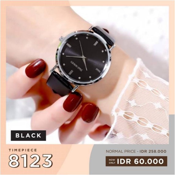 (BISA COD) Women Watch Jims Honey - Jam Tangan Wanita Original JT 8123 - Hitam