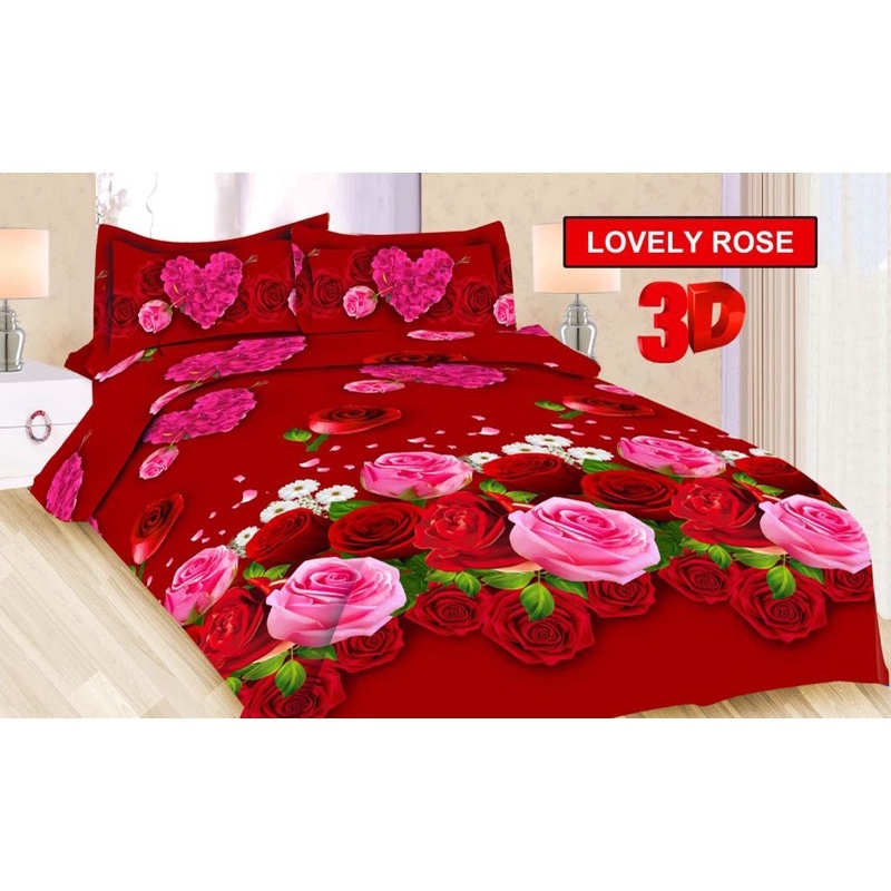 (BISA COD)SPREI BONITA DISPERSE MOTIF LOVELY ROSE UK 180/160/120*200 CM DIJAMIN BARANG ORIGINAL