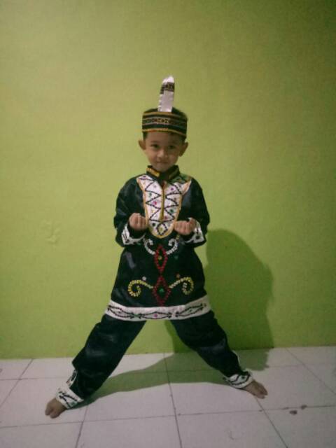 baju adat kalimantan tengah anak TK/SD