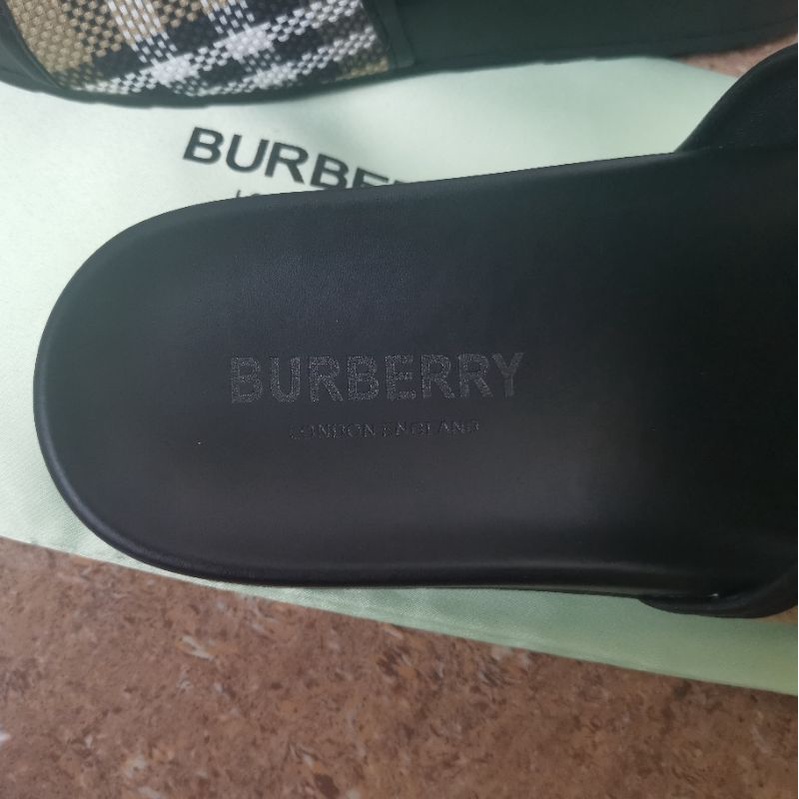 sandal pria burberry mirror quality sendal cowok selop slide flat