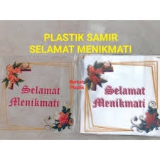 Plastik Slamir Cetak Selamat Makan Cetak Kardus Ukuran 20 x 20 cm