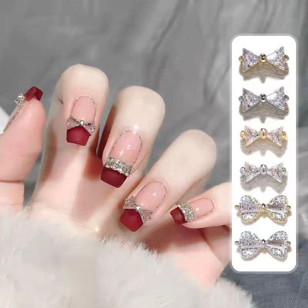 Mxbeauty 3D Nail Art Dekorasi Perak Perhiasan Mewah Hiasan Kuku Flash Alloy Kristal Nail Art Berlian Imitasi