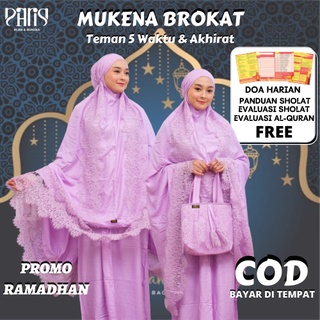 Mukena Brokat Mukena Brokat Mewah Dewasa Terbaru 2022 Premium Jumbo Bahan Adem Cantik Silky Murah by PARISKU (FREE TAS CANTIK) Rp40.996