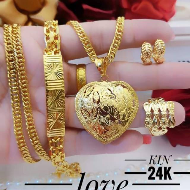 Xuping set perhiasan anak lapis emas 24k 2909j