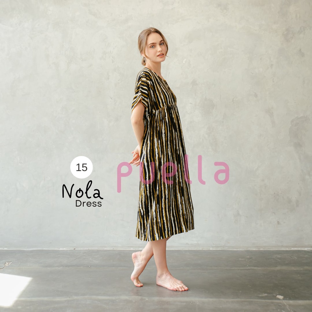 Puella - Daster Nola Series 15 | Daster Panjang | Daster Adem | Baju Tidur Ibu Hamil | Daster Busui Friendly | Daster Santai | Sleepwear | Homedress | Daster Jumbo | Homewear