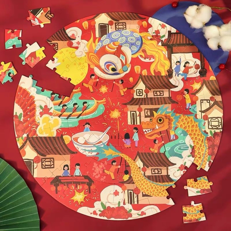 Hawowa CNY Jigsaw Puzzle in a gift Box 100 pcs tema imlek chinese new year