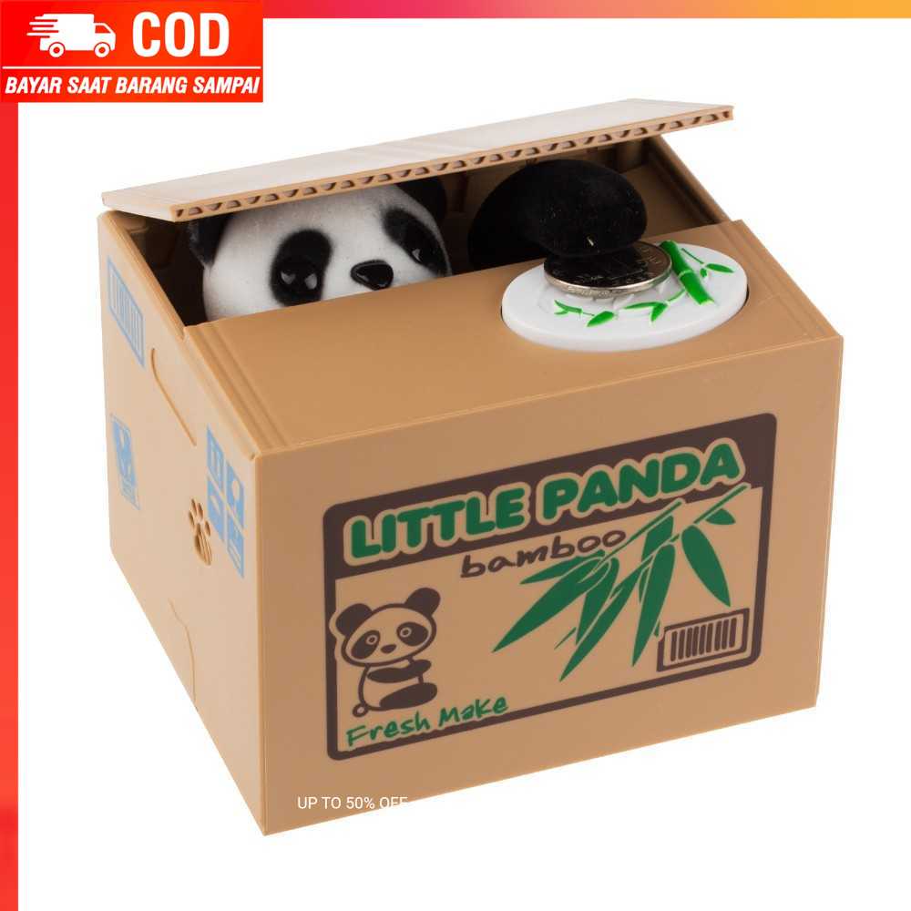 (100% BARANG ORI) Celengan Panda Steal Money Little Panda Piggy Bank - MM8807-1