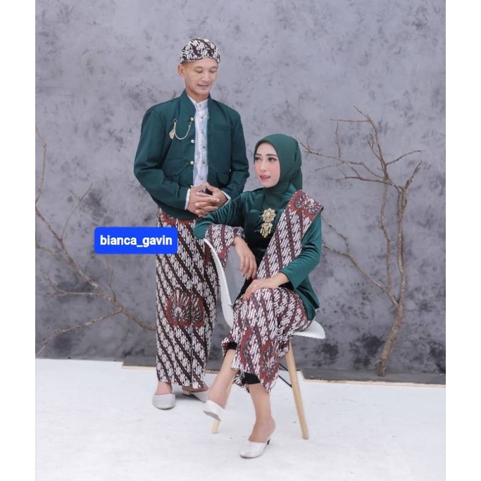 Baju Prewed INSTAN / Baju Couple Beskap Kebaya Bludru / Baju Prewedding Jawa