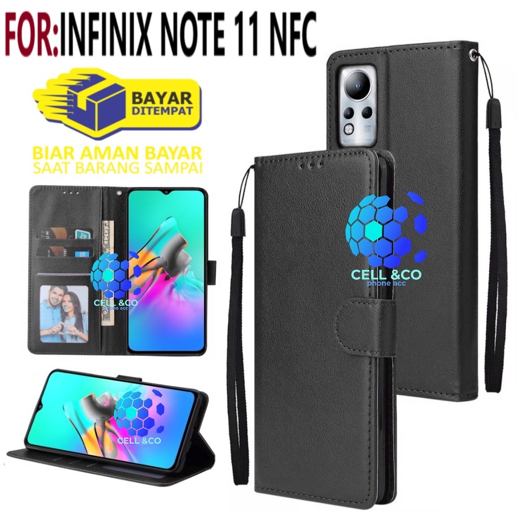 NEW INFINIX NOTE 11 NFC CASE FLIP LEATHER WALLET PREMIUM FLIP CASE BUKA TUTUP KESING HP CASING FLIP CASE WALLET INFINIX NOTE 11 NFC