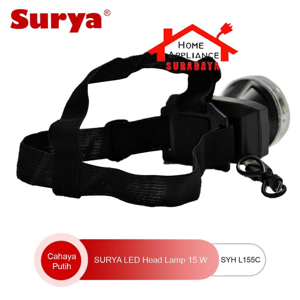 Senter Kepala / Headlamp Waterproof IP65 Surya Cahaya Putih 15W 15 Watt SYH L 155 C / SYH L155C Tahan 15 Jam