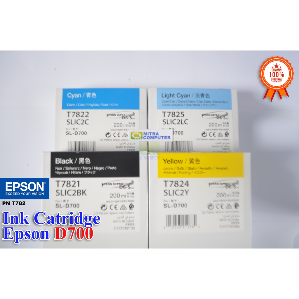 Tinta Catridge Epson SL D700 T7821 T7822 T7823 T7824 T7825 T7826