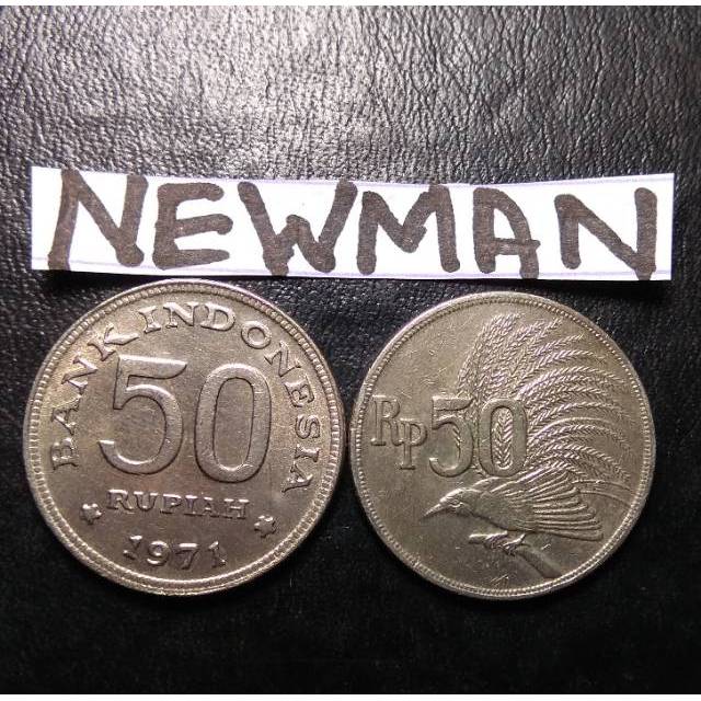 Uang Koin Indonesia Asli Kuno Tahun 1971 50 Rupiah Burung Cndrawasih