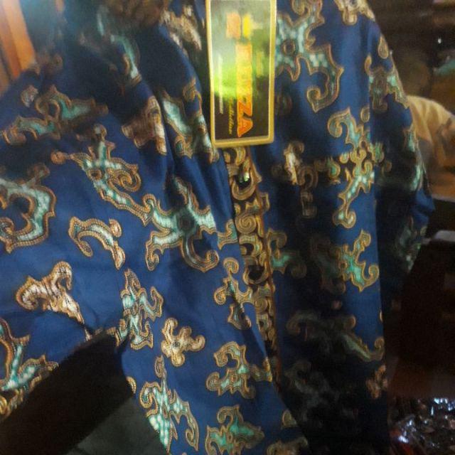 Ruzza Batik Anak Kemeja Motif Jahe Biru Hem Seragam