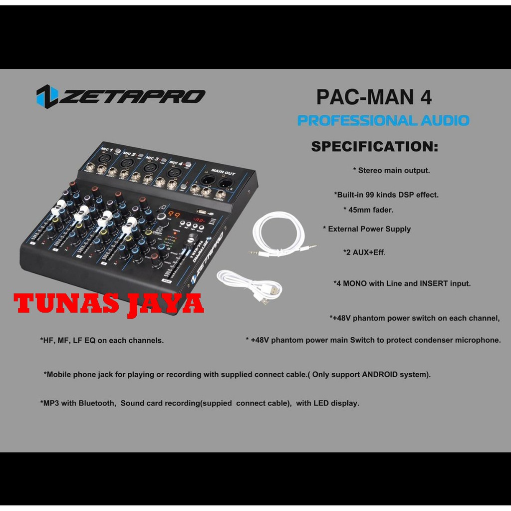 MIXER ZETAPRO PACMAN 4 - PACMAN4 - 4 CHANNEL PAC MAN4 ORIGINAL