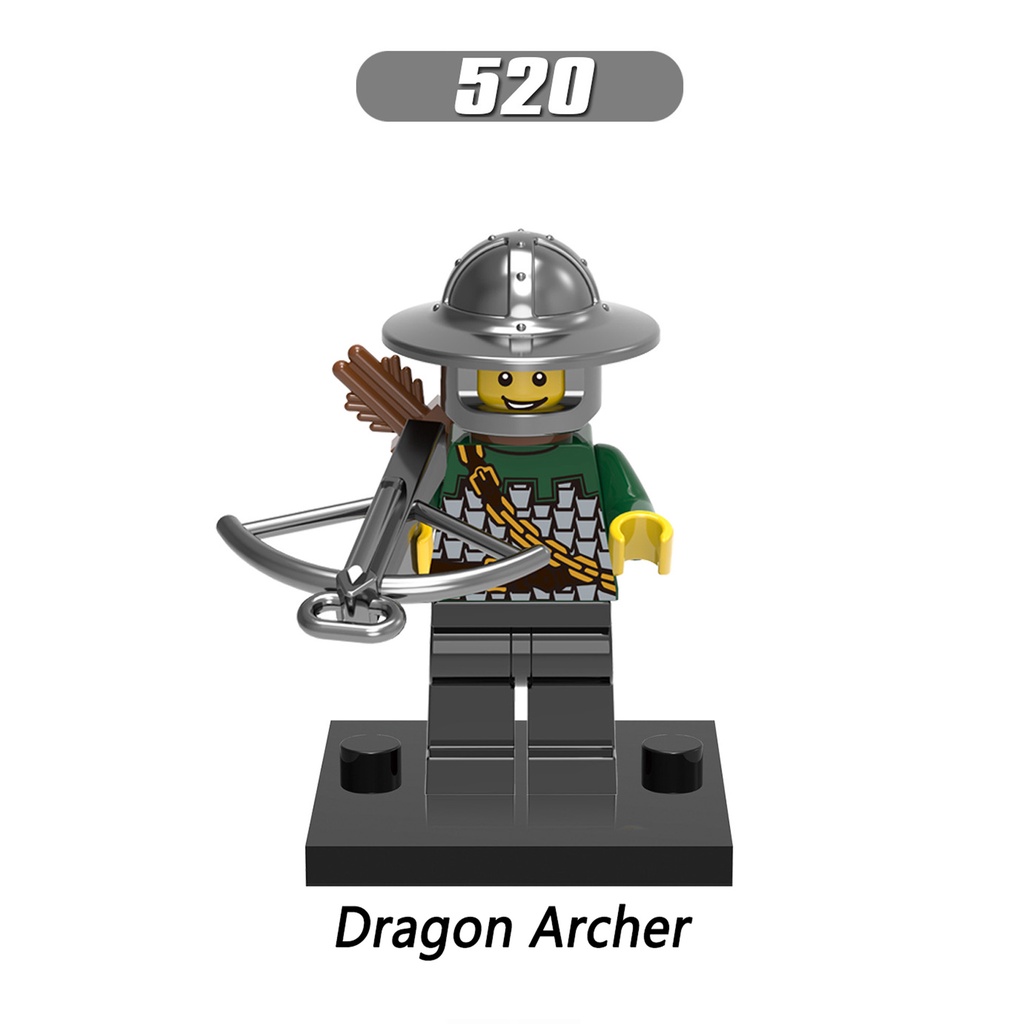 Xh0148 Mainan Action Figure Minifigures Dragon Kingdoms Heroic Evil Knight Dragon Archer