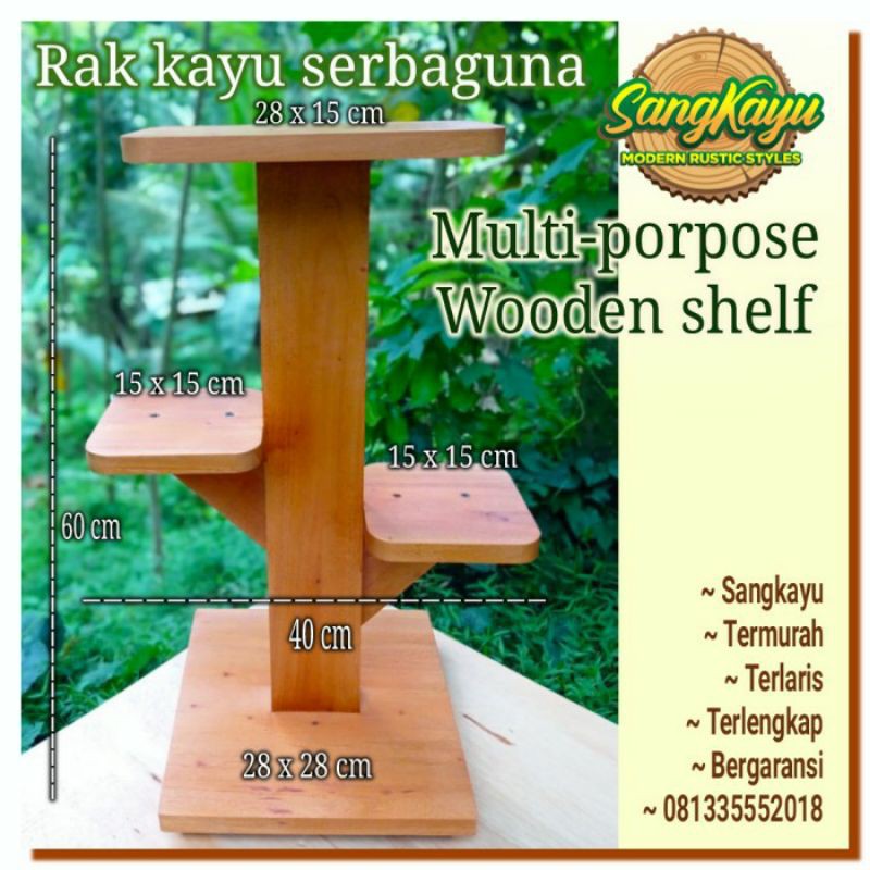 Vas bunga succulent rack rak pot kaktus pot kayu rak tanaman hias dll