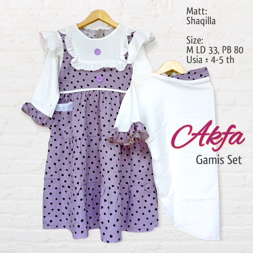 Gamis Anak 3-6 tahun Bahan Shakila Premium / Gamis Set Hijab