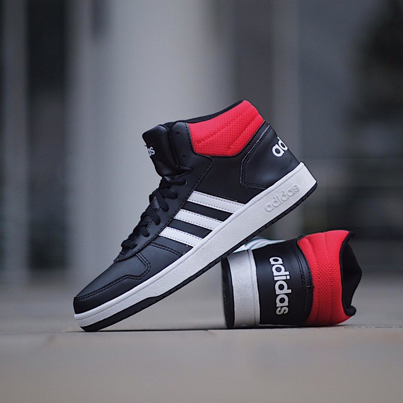 ADIDAS HOOPS 2.0 HIGH BLACK WHITE