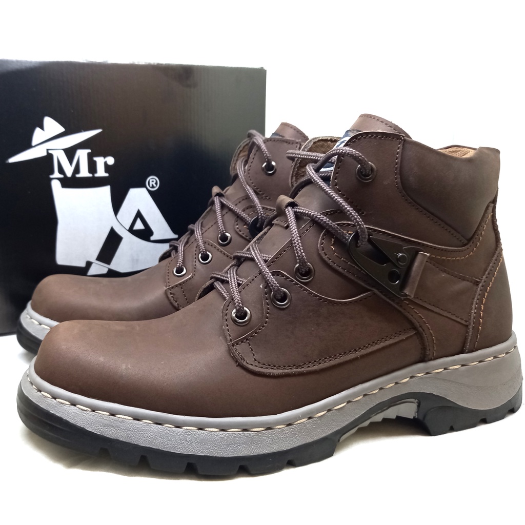 Sepatu Safety Boots kulit asli Mr.LA original sepatu untuk pria