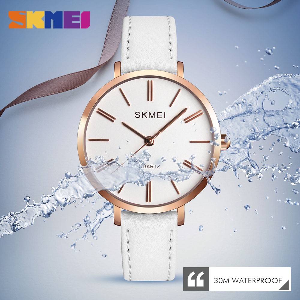 Jam Tangan Wanita / Analog / SKMEI 1397 Leather / Jam Analog SKMEI Original