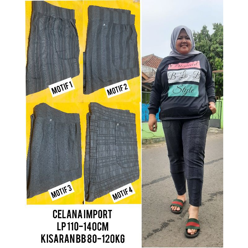Celana jumbo, celana bigsize import, celana 5L, 6L, 7L, celana mawi, legging super jumbo.